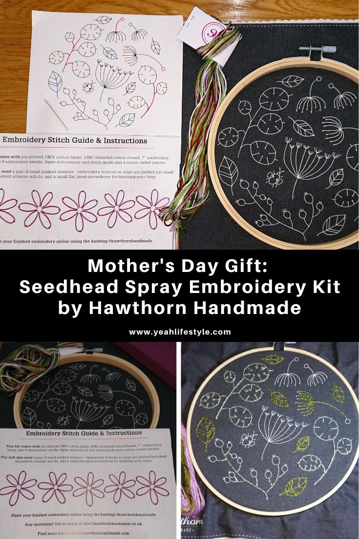Mother's Day Gift: Seedhead Spray Embroidery Kit by Hawthorn Handmade