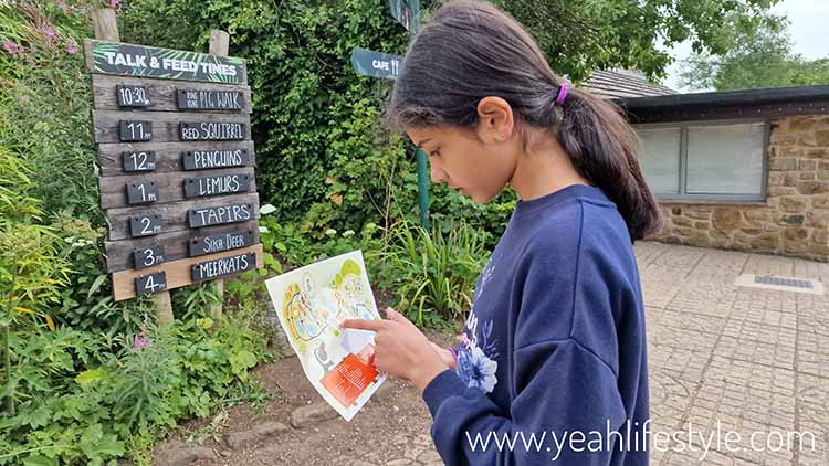 Girl holding map of Peak Wildlife Park