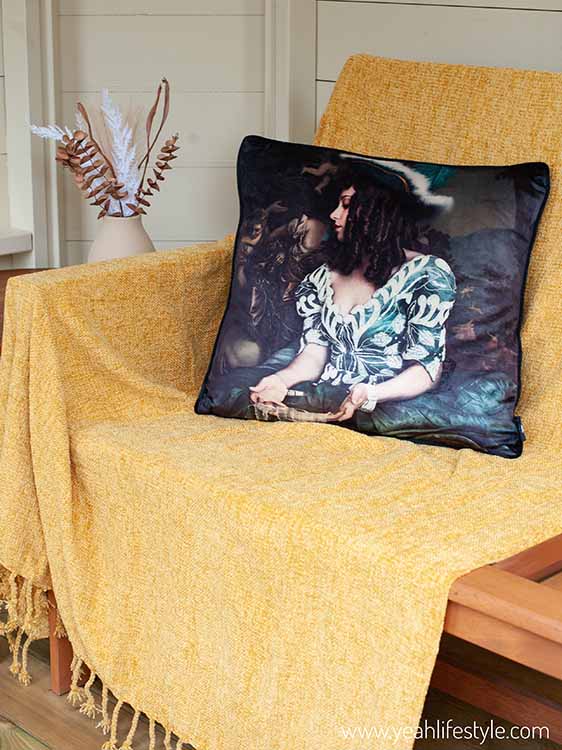 Autumn Gift Guide Cushion on Bench
