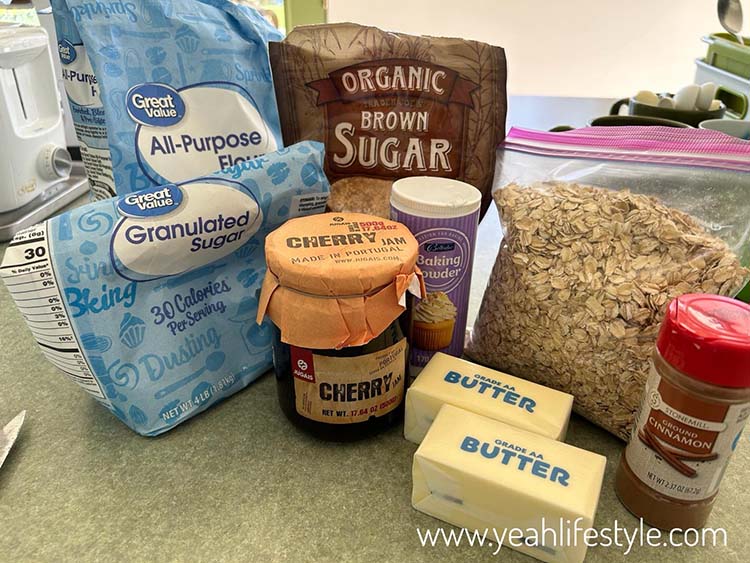 Jam Bars with Oat Crumble Topping