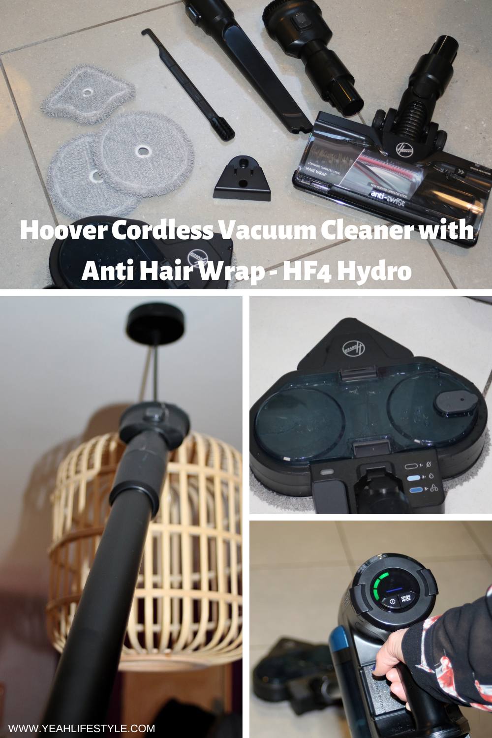 Hoover Cordless Vacuum Cleaner with Anti Hair Wrap - HF4 Hydro